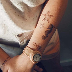 Набор временных татуировок Mrs. Ertha "Flamingo", 25 шт, фламинго и друзья